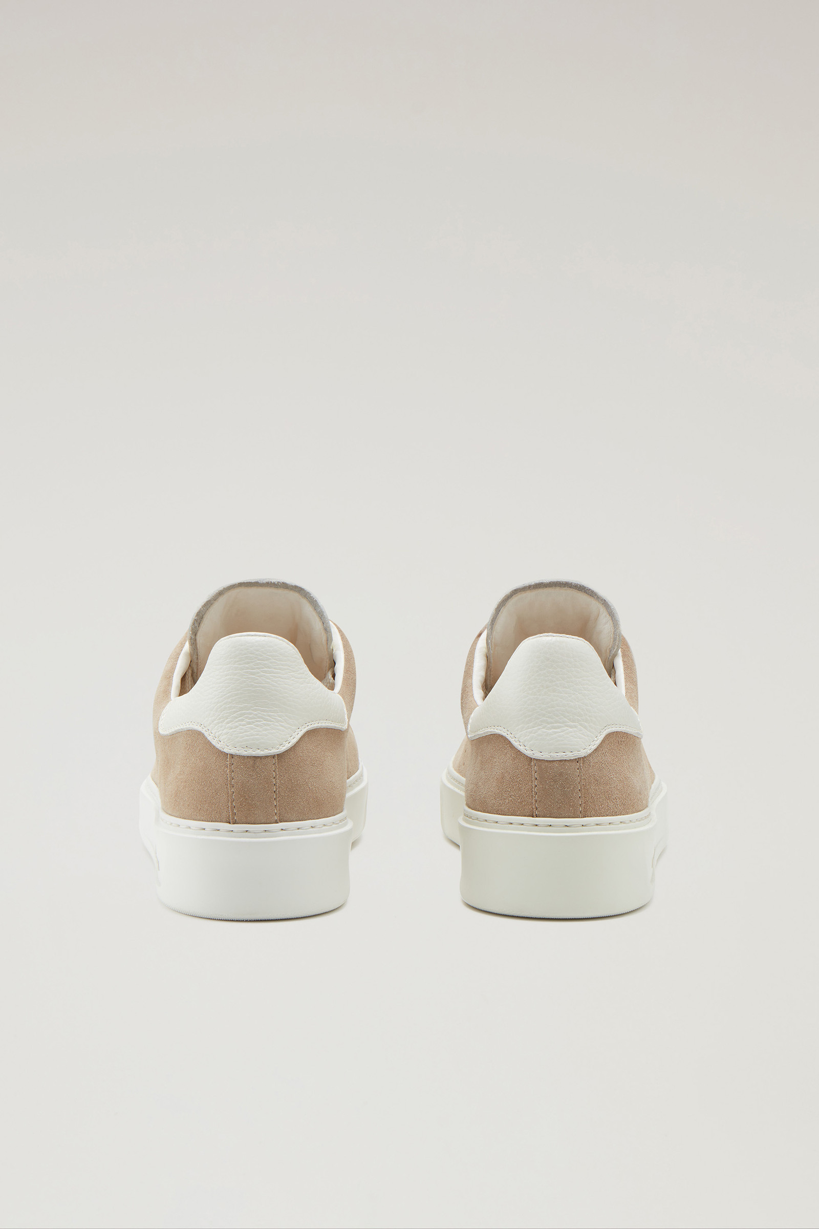 Suede Classic Court Sneakers with Contrast Details White photo 3 | Woolrich