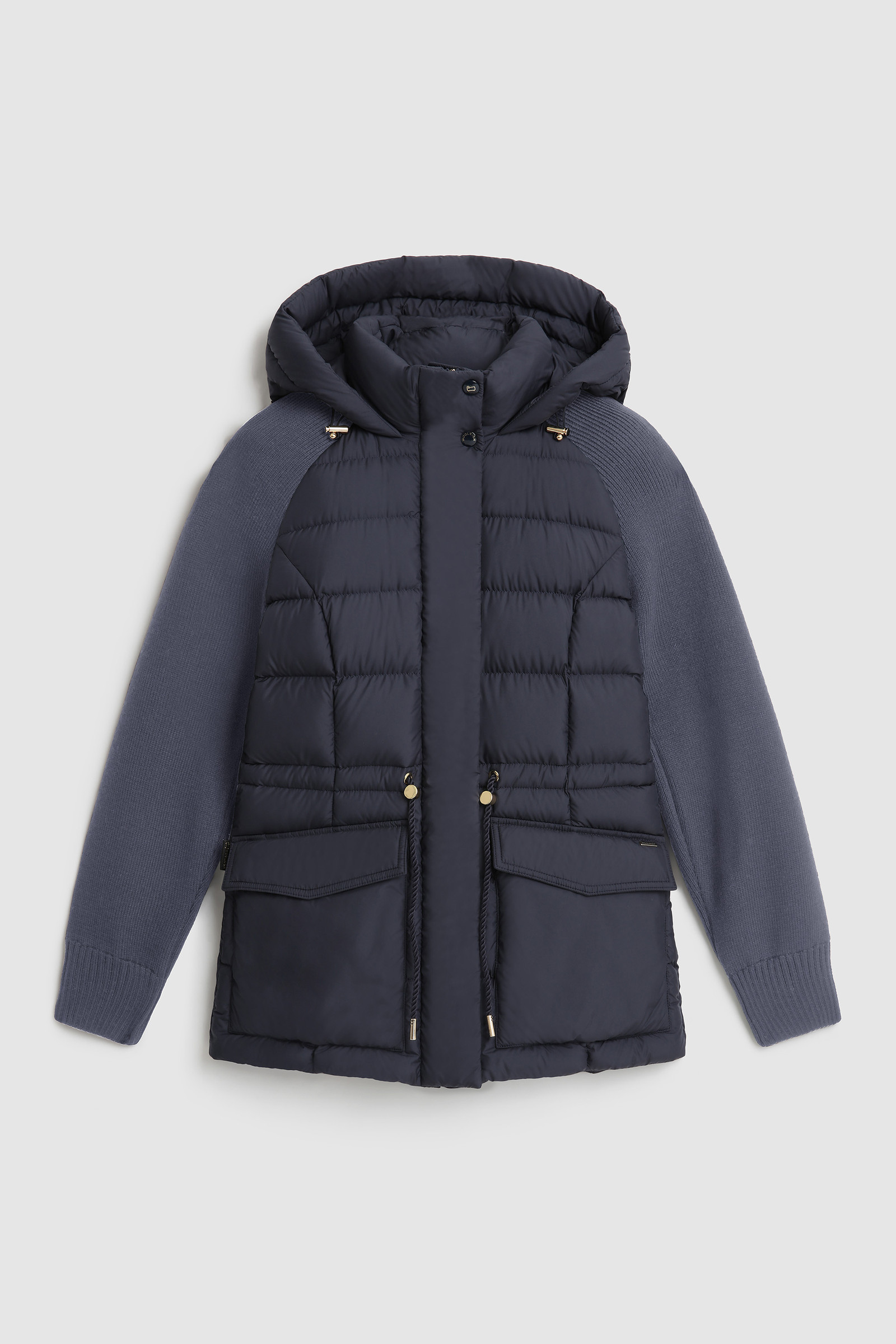 Doorgestikt Auburn jack met gebreide mouwen Blauw photo 7 | Woolrich
