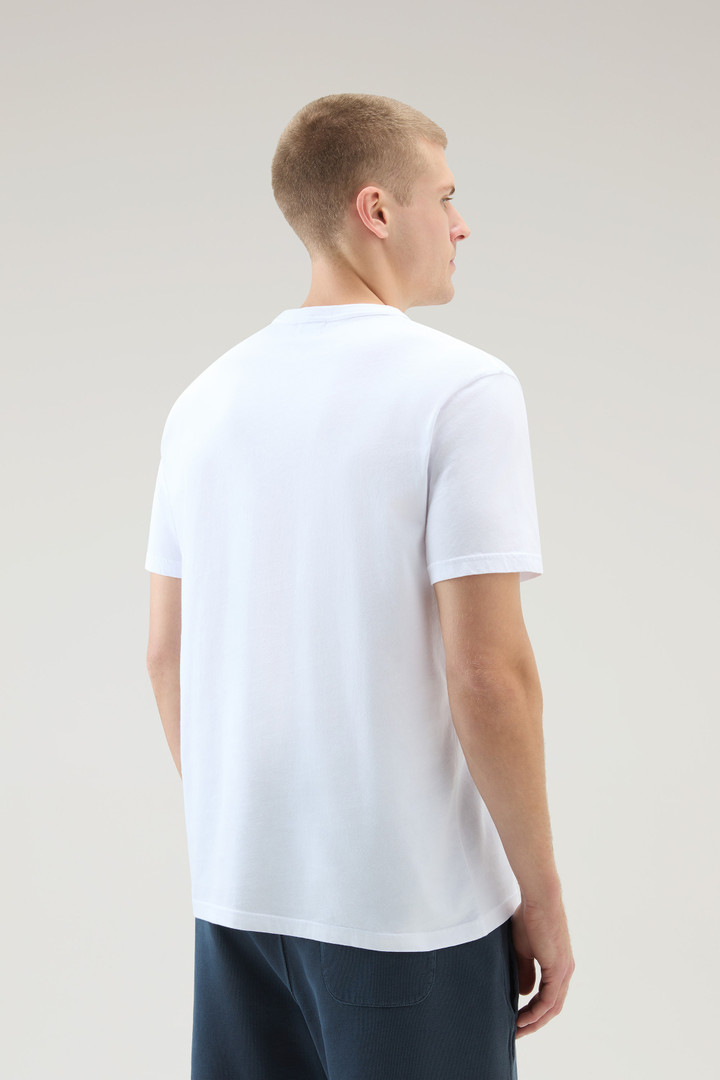 T-Shirt aus reiner Baumwolle mit Stickerei Weiß photo 3 | Woolrich