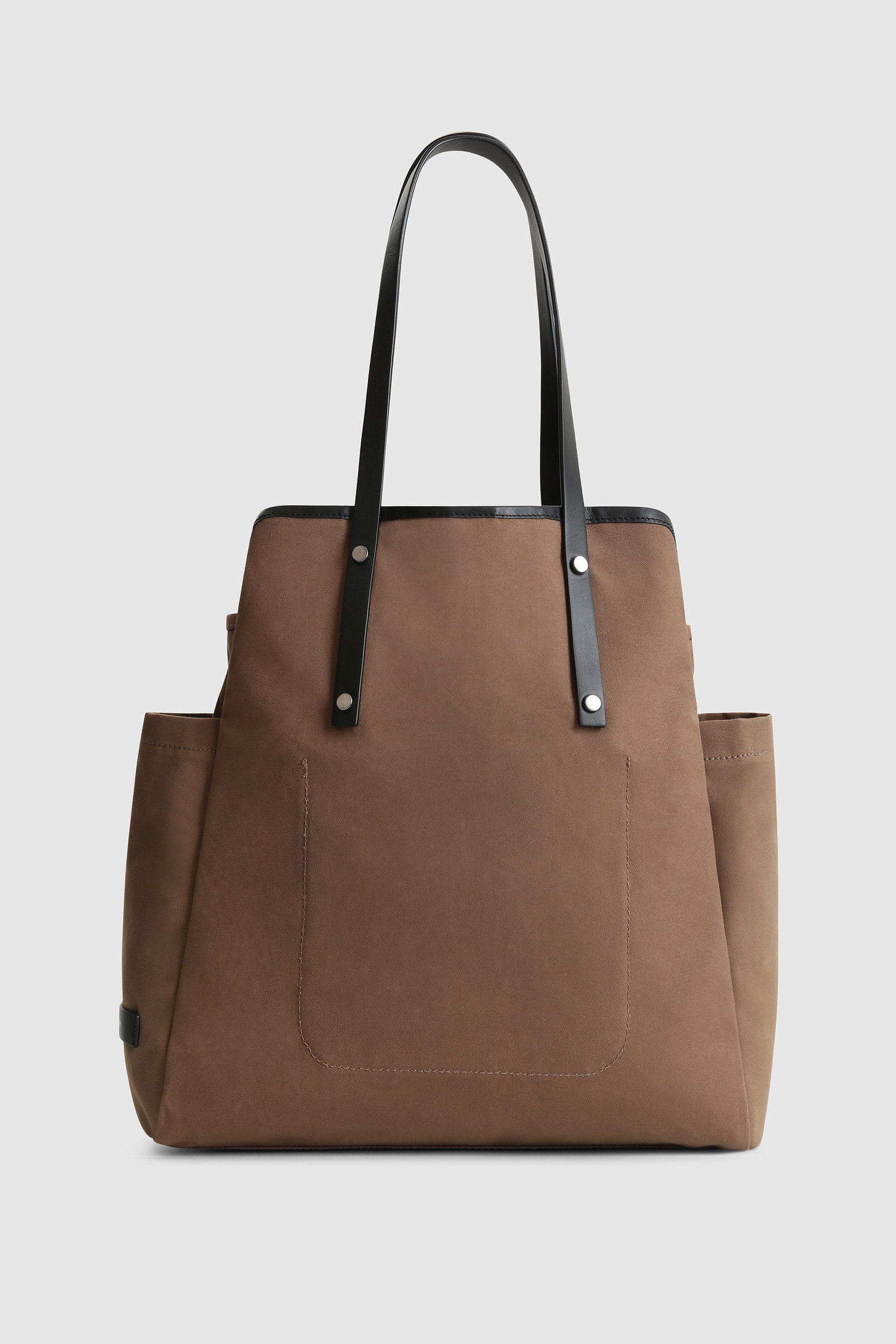 British Millerain Canvas Tote Bag with Leather Handles Brown photo 3 | Woolrich