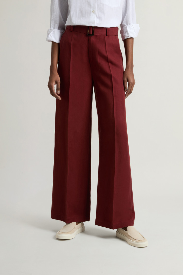 Garment-Dyed Linen-Blend Pants Red photo 2 | Woolrich