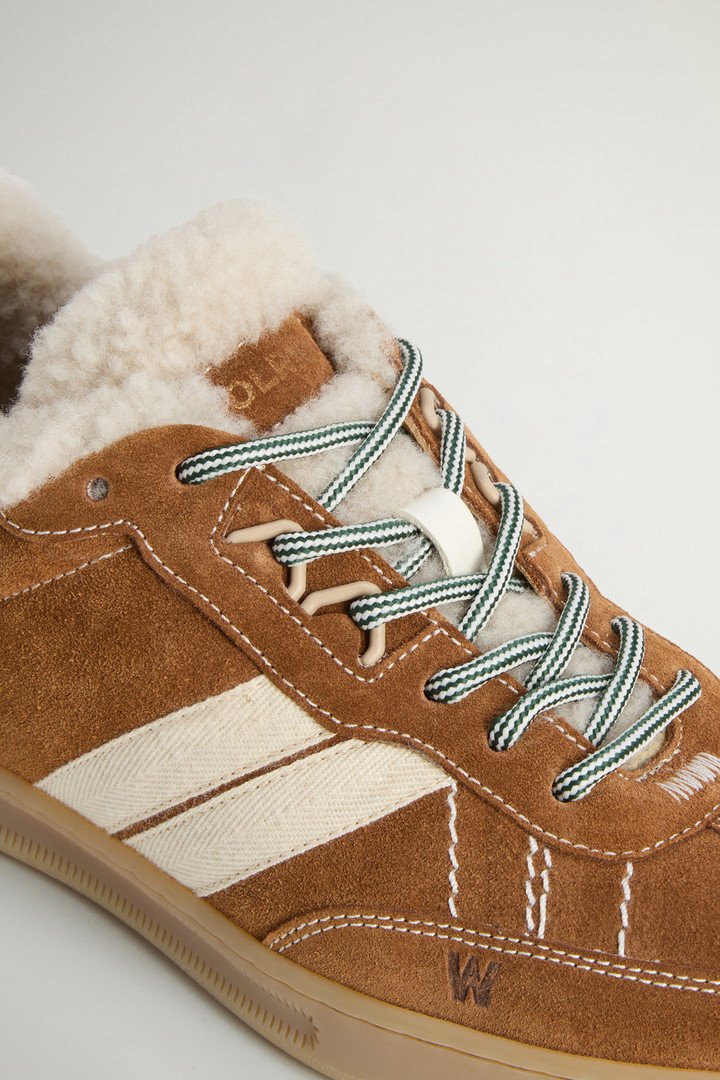 Sneakers Doubleu Tennis in camoscio con fodera in montone Beige photo 5 | Woolrich