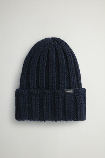 Ribbed Beanie in Wool and Alpaca Blend Blue | Woolrich