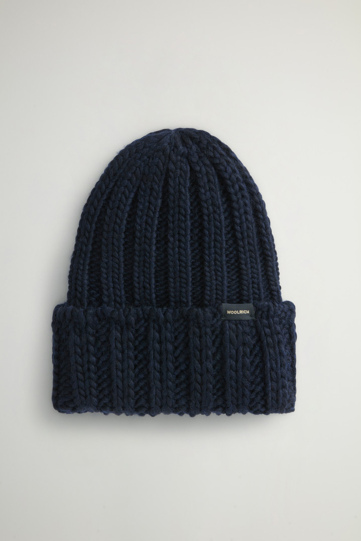 Ribbed Beanie in Wool and Alpaca Blend Blue photo 1 | Woolrich