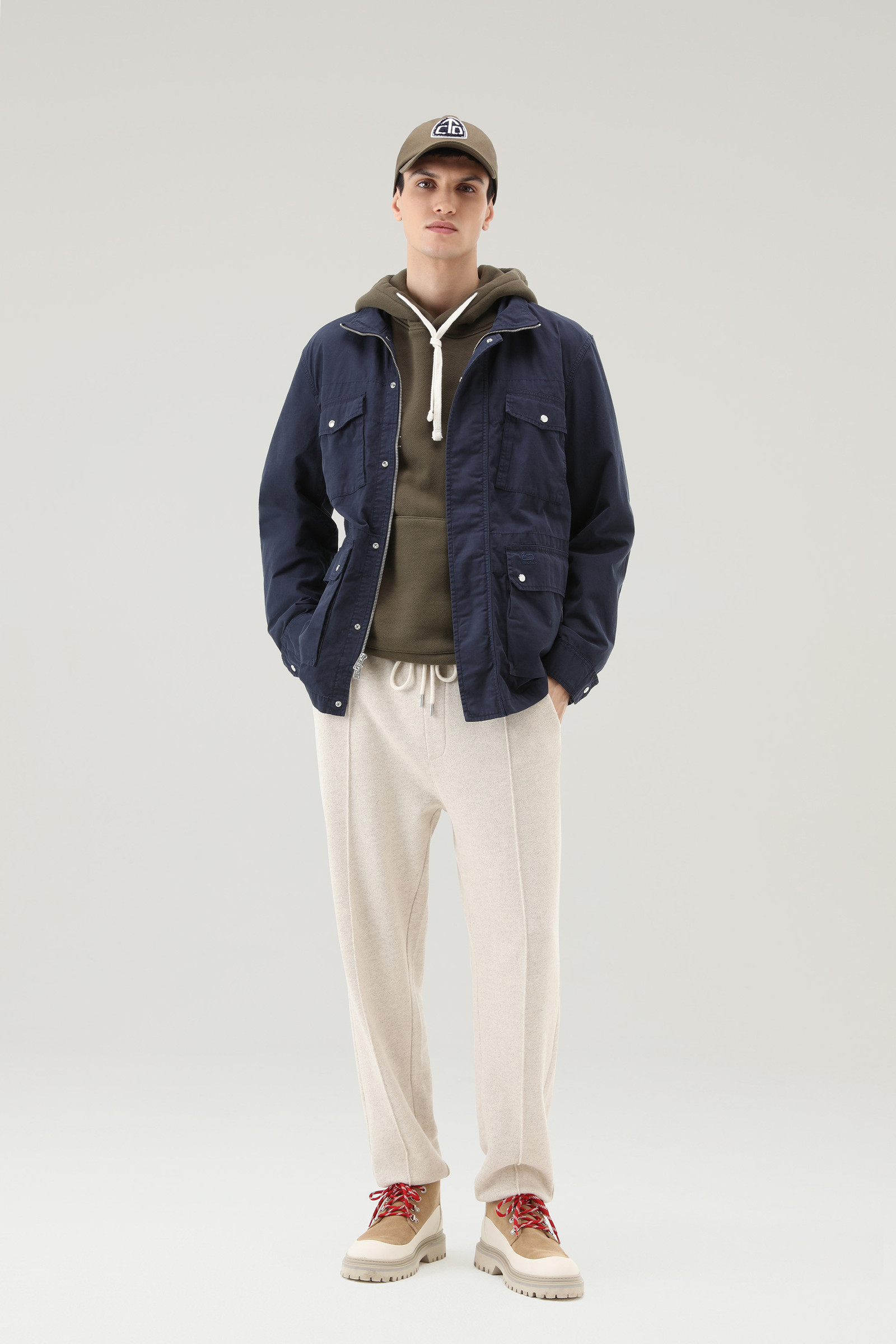 Stückgefärbte Feldjacke aus reiner Baumwolle blau photo 2 | Woolrich