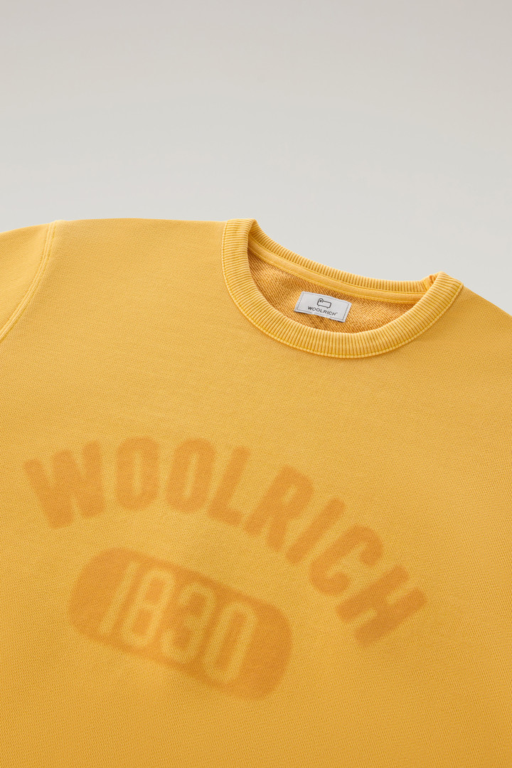 Sweat-shirt à col rond 1830 en pur coton Jaune photo 6 | Woolrich