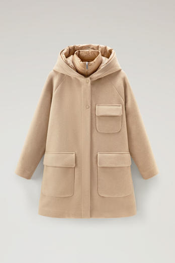 2-in-1 Sideline Parka in Manteco Recycled Wool Blend Beige | Woolrich