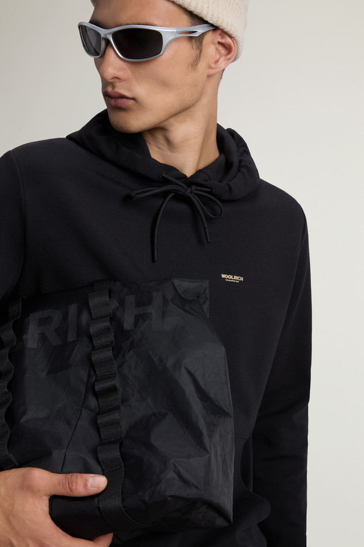 Hooded Sweatshirt in Cotton-Blend Interlock Black photo 4 | Woolrich