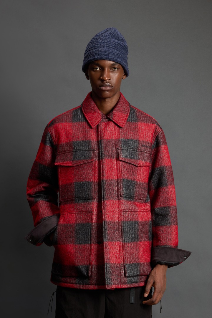 Overshirt in Italian Wool Blend with Checked Pattern by Todd Snyder Red photo 1 | Woolrich