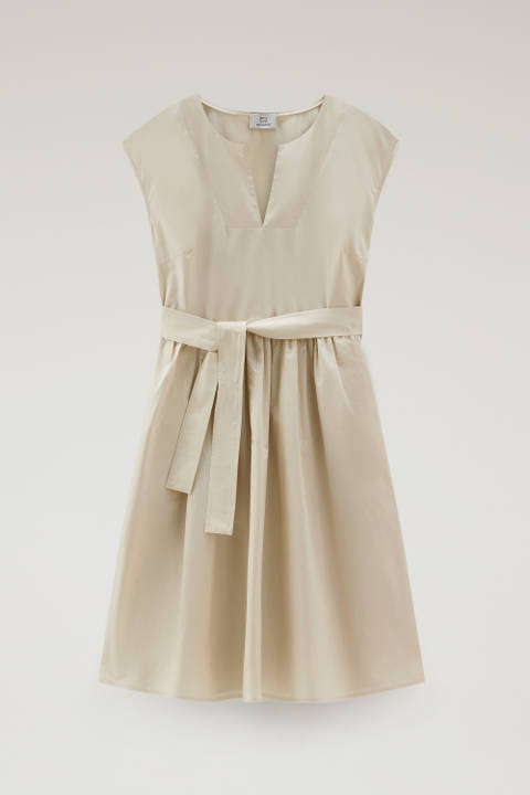 Short Dress in Pure Cotton Poplin Beige photo 2 | Woolrich