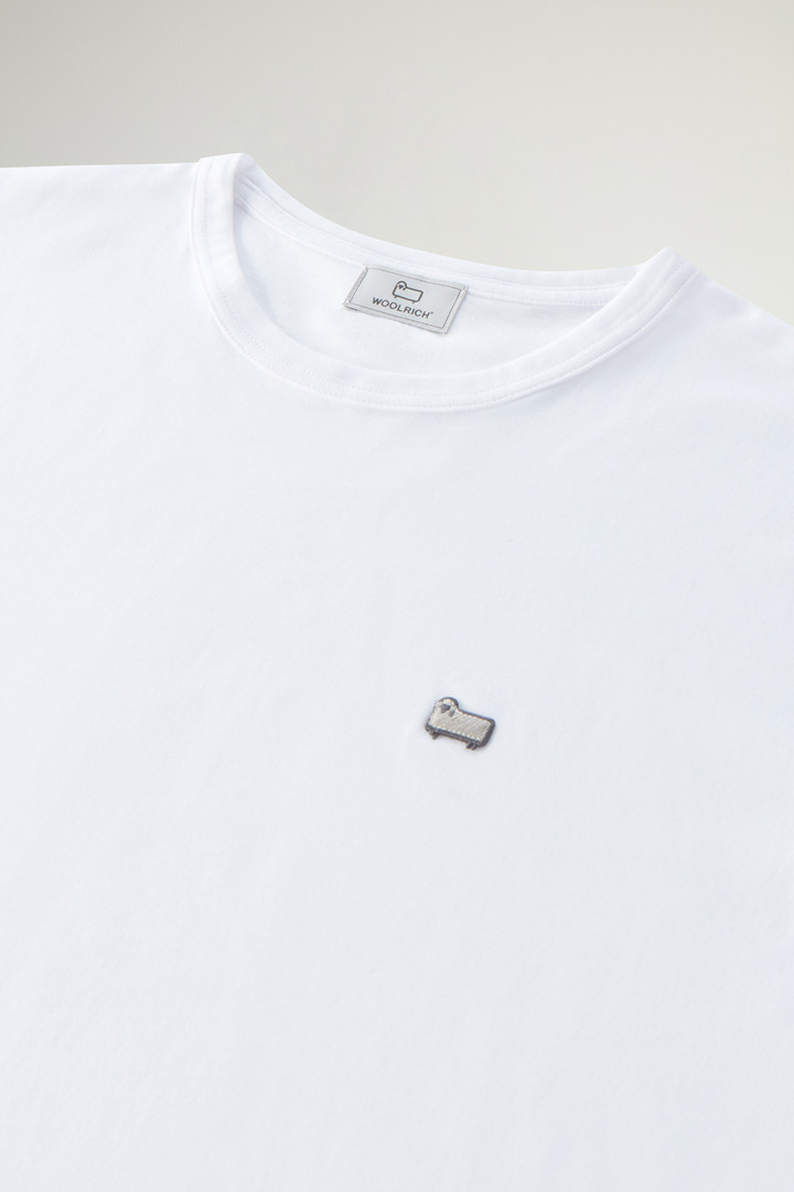 T-Shirt Sheep aus reiner Baumwolle mit Patch Weiß photo 6 | Woolrich