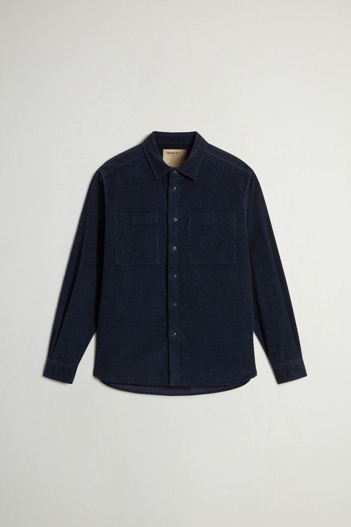 Stückgefärbtes Overshirt aus Cordsamt Blau photo 5 | Woolrich