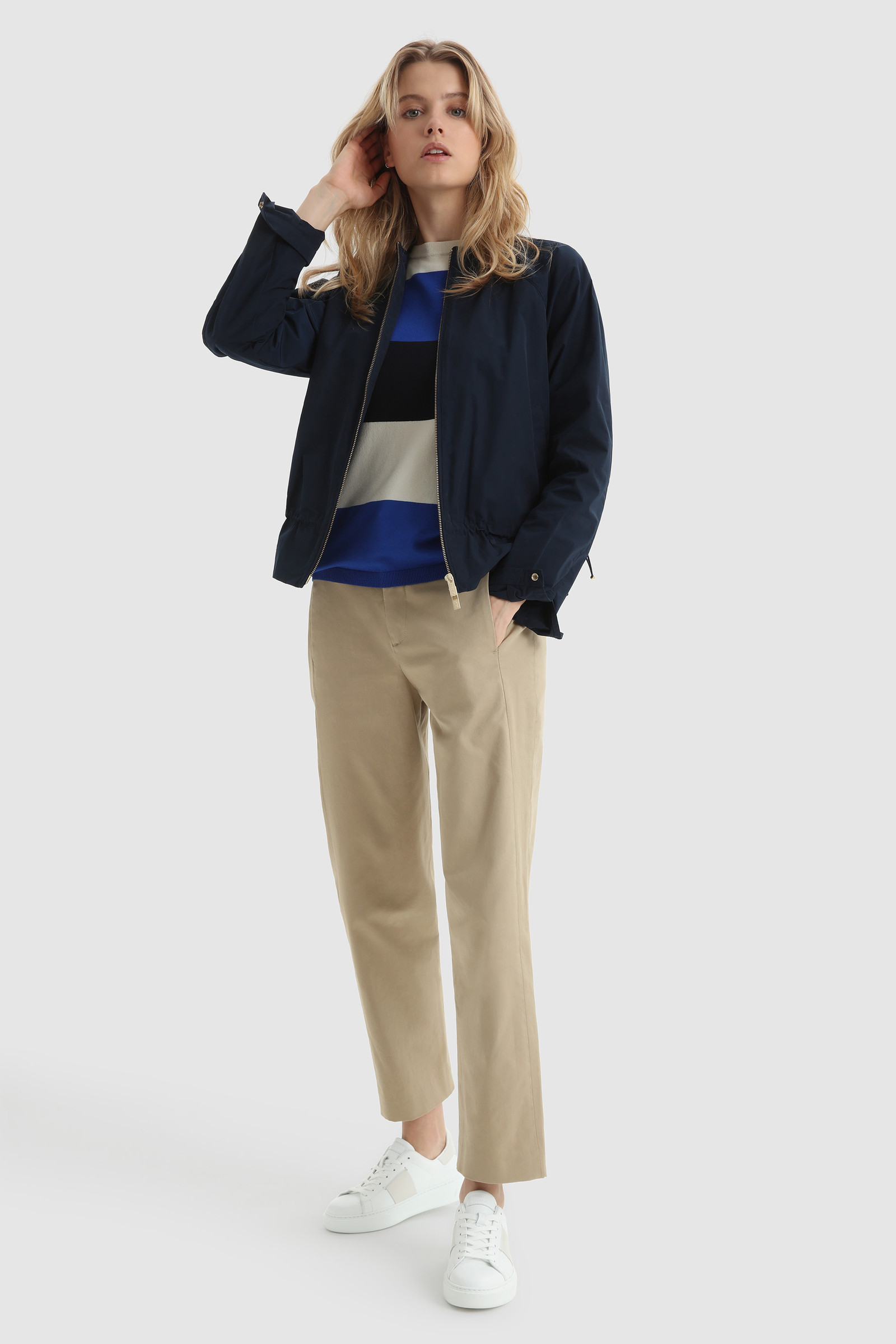 Jersey de cuello redondo con manga 3/4 azul photo 2 | Woolrich
