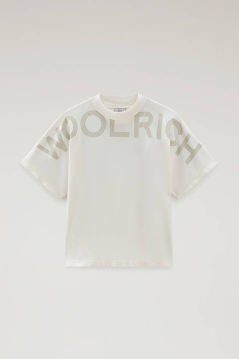T-shirt in puro cotone con maxi stampa Bianco photo 2 | Woolrich