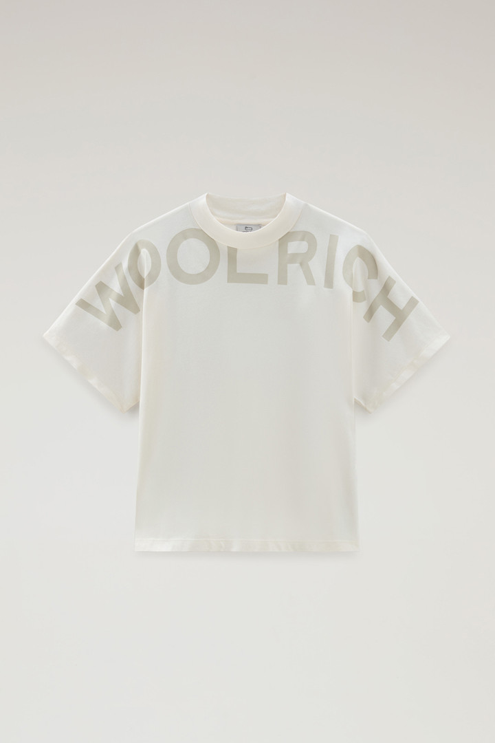 T-Shirt aus reiner Baumwolle mit Maxi-Print Weiß photo 5 | Woolrich
