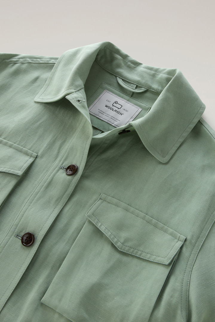 Overshirt in Linen Blend Green photo 6 | Woolrich