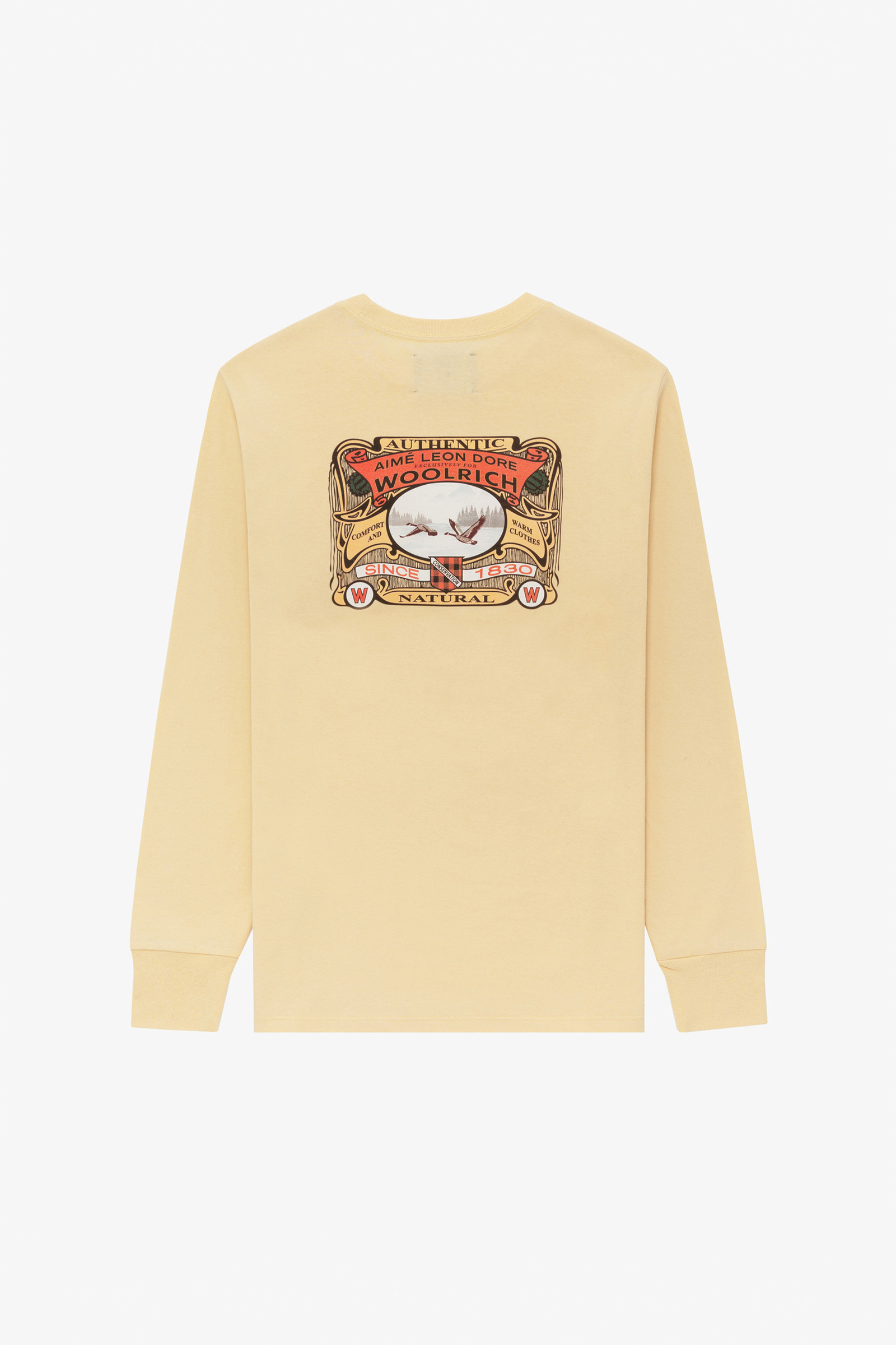 Long Sleeve Back Graphic Printed Tee - Aimé Leon Dore / Woolrich Yellow photo 2 | Woolrich