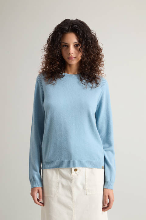 Pure Cashmere Sweater with Boat Neck Blue | Woolrich