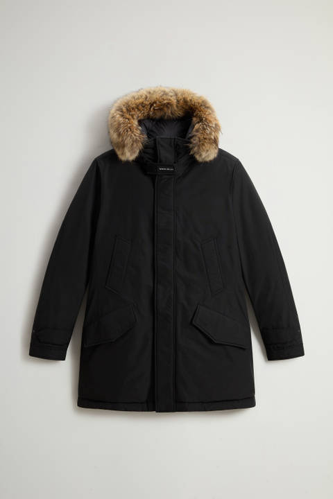 Polar Parka in Ramar Cloth with High Collar and Fur Trim Black photo 2 | Woolrich