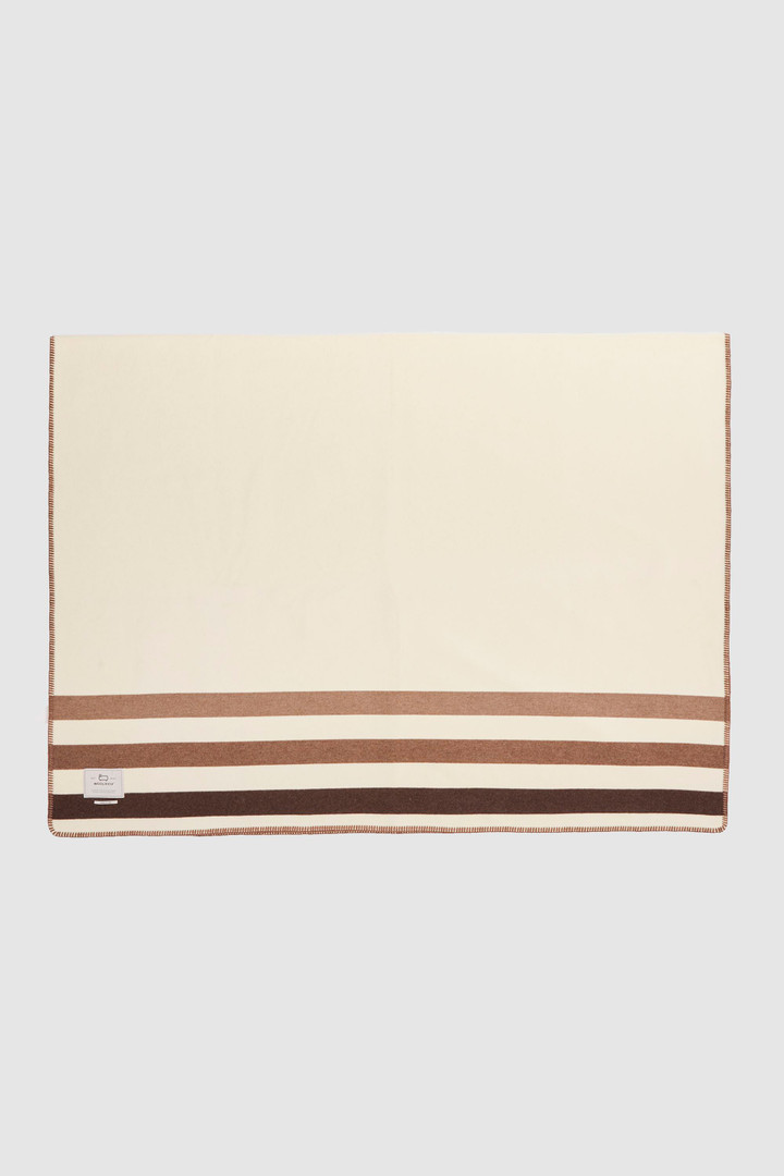Striped Wool Blend Blanket White photo 4 | Woolrich