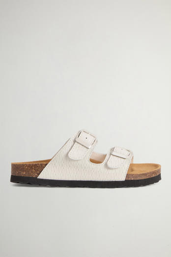 Sandals in Printed Leather with Buckles White photo 1 | Woolrich