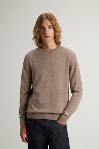 Pure Wool Crewneck Sweater Brown | Woolrich
