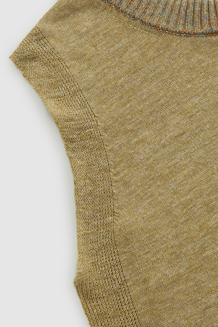 Haut en pur lin avec col côtelé beige photo 6 | Woolrich