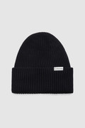 Ribbed virgin wool Beanie with logo