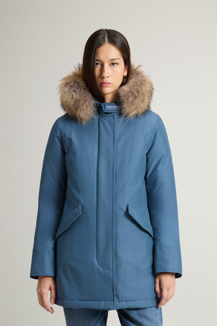 Arctic Parka in Ramar Cloth with Detachable Fur Trim Blue photo 1 | Woolrich