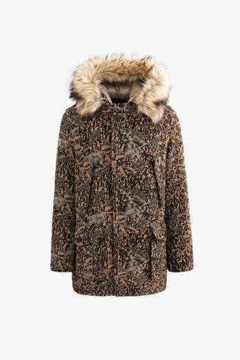 Camo Parka with Detachable Faux Fur - Aimé Leon Dore / Woolrich Brown photo 1 | Woolrich