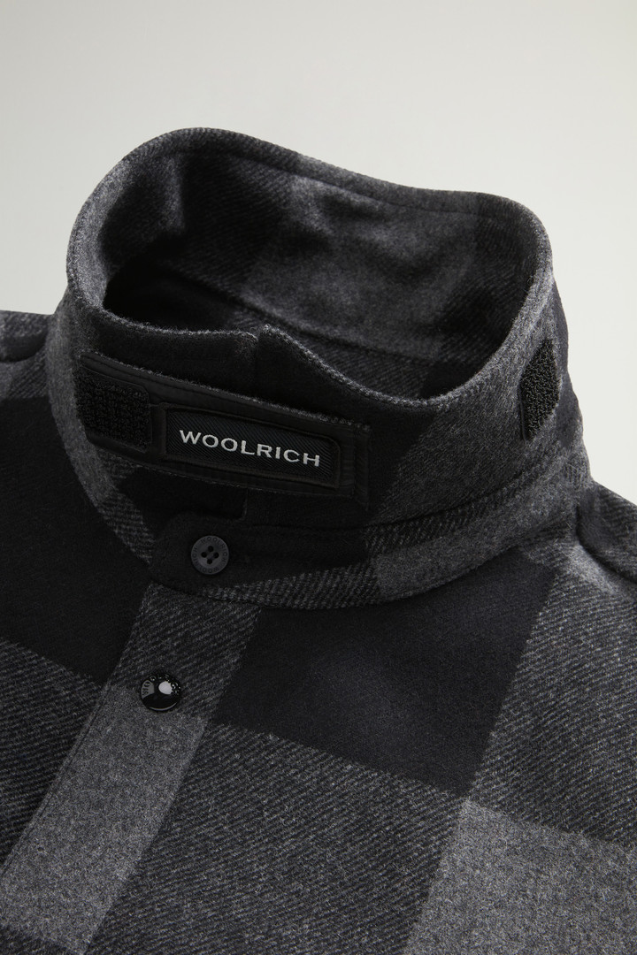 Alaskan Padded Overshirt in Checked Italian Wool Blend Black photo 7 | Woolrich