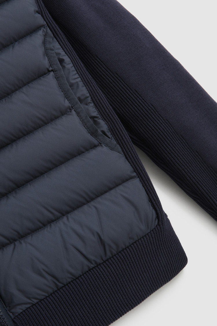 Quilted Track jacket with knit sleeves
