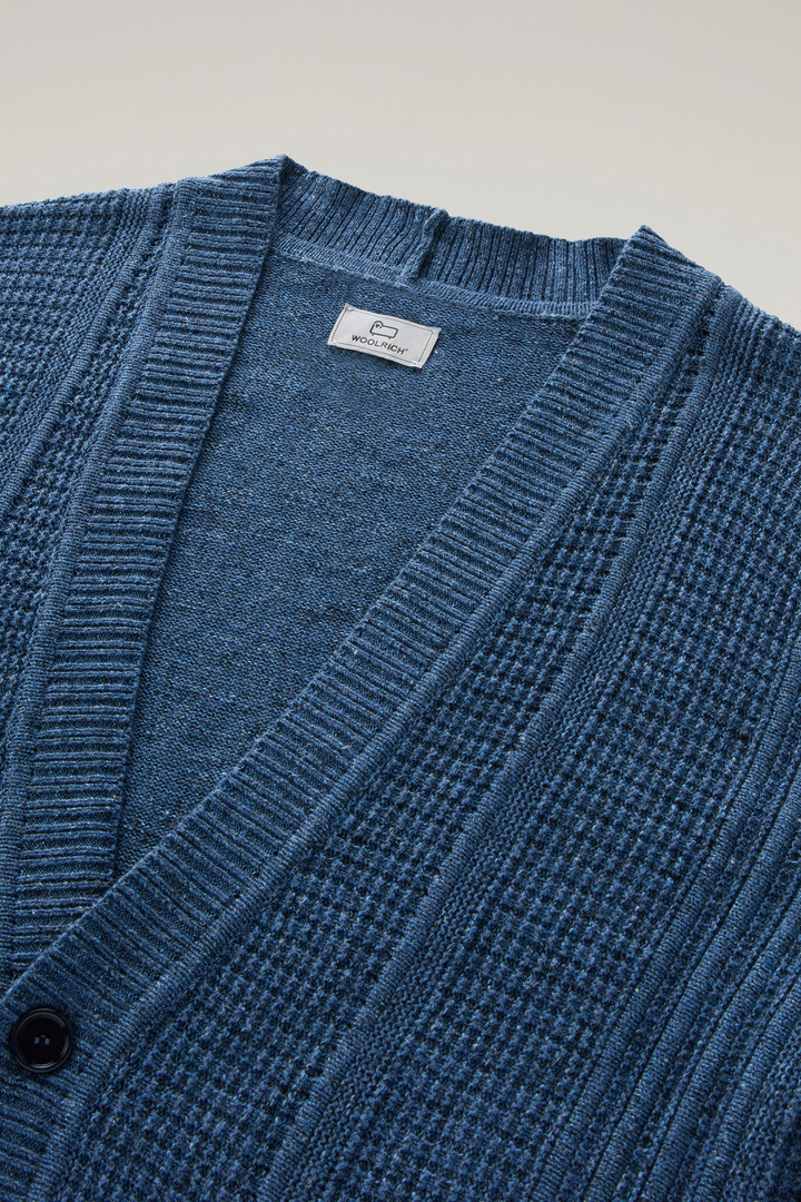 Cardigan in Cotton-Linen Blend Blue photo 6 | Woolrich