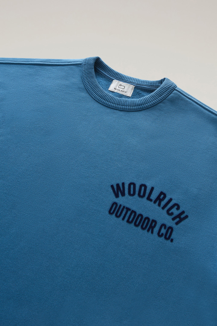 Sweat-shirt à col rond en pur coton Bleu photo 6 | Woolrich