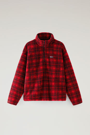 Wool Blend Sherpa Half-zip Sweater - Serving the People / Woolrich Red photo 1 | Woolrich
