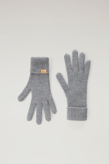 Ribbed Gloves in Pure Merino Virgin Wool Gray | Woolrich
