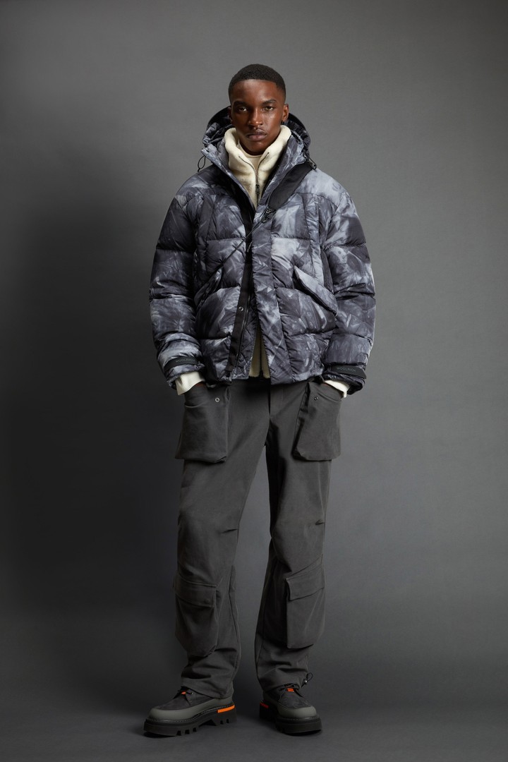 Down Jacket in Ripstop Fabric by Todd Snyder Gray photo 3 | Woolrich