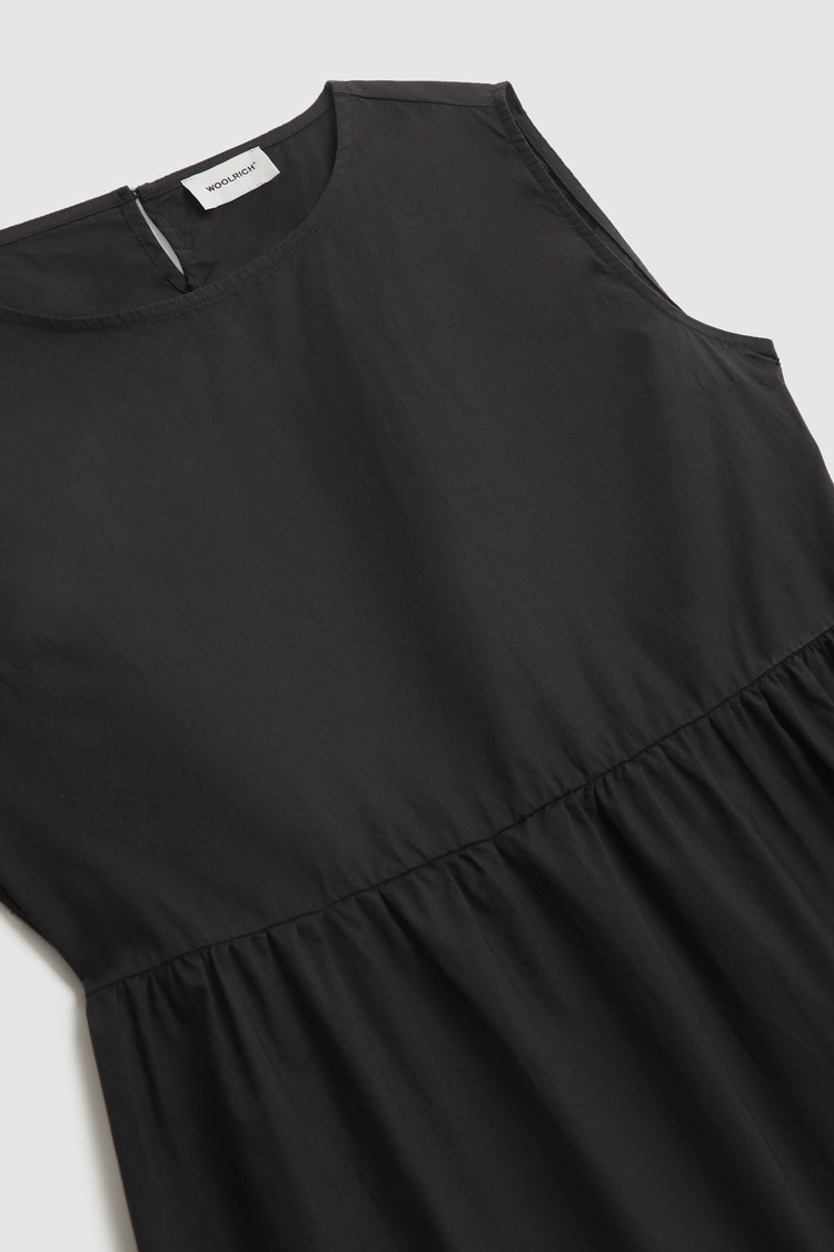 Ärmelloses langes Popelinekleid