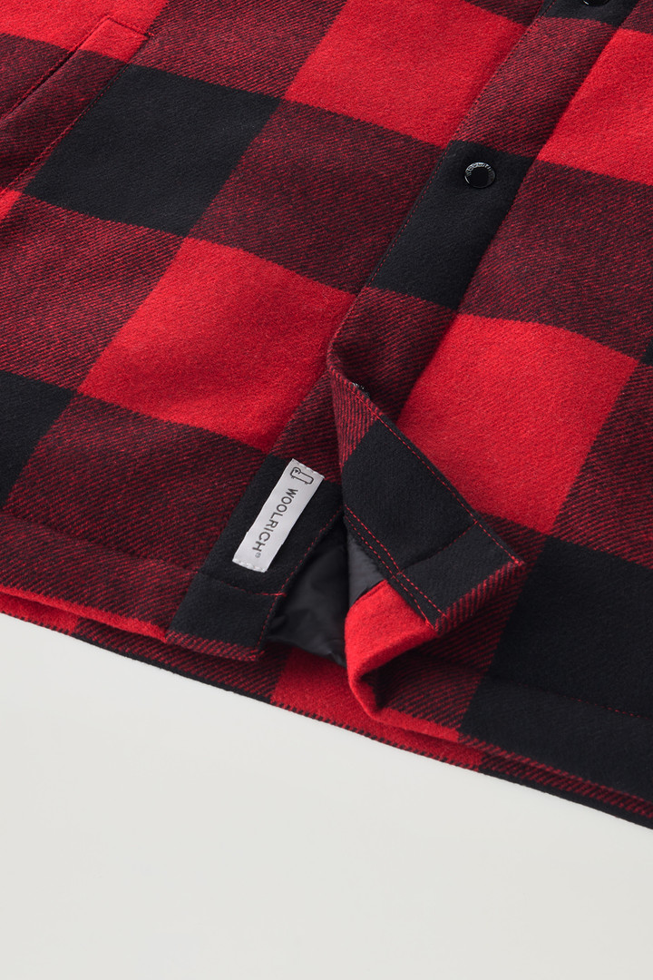 Alaskan Padded Check Overshirt in Recycled Italian Wool Blend Red photo 4 | Woolrich