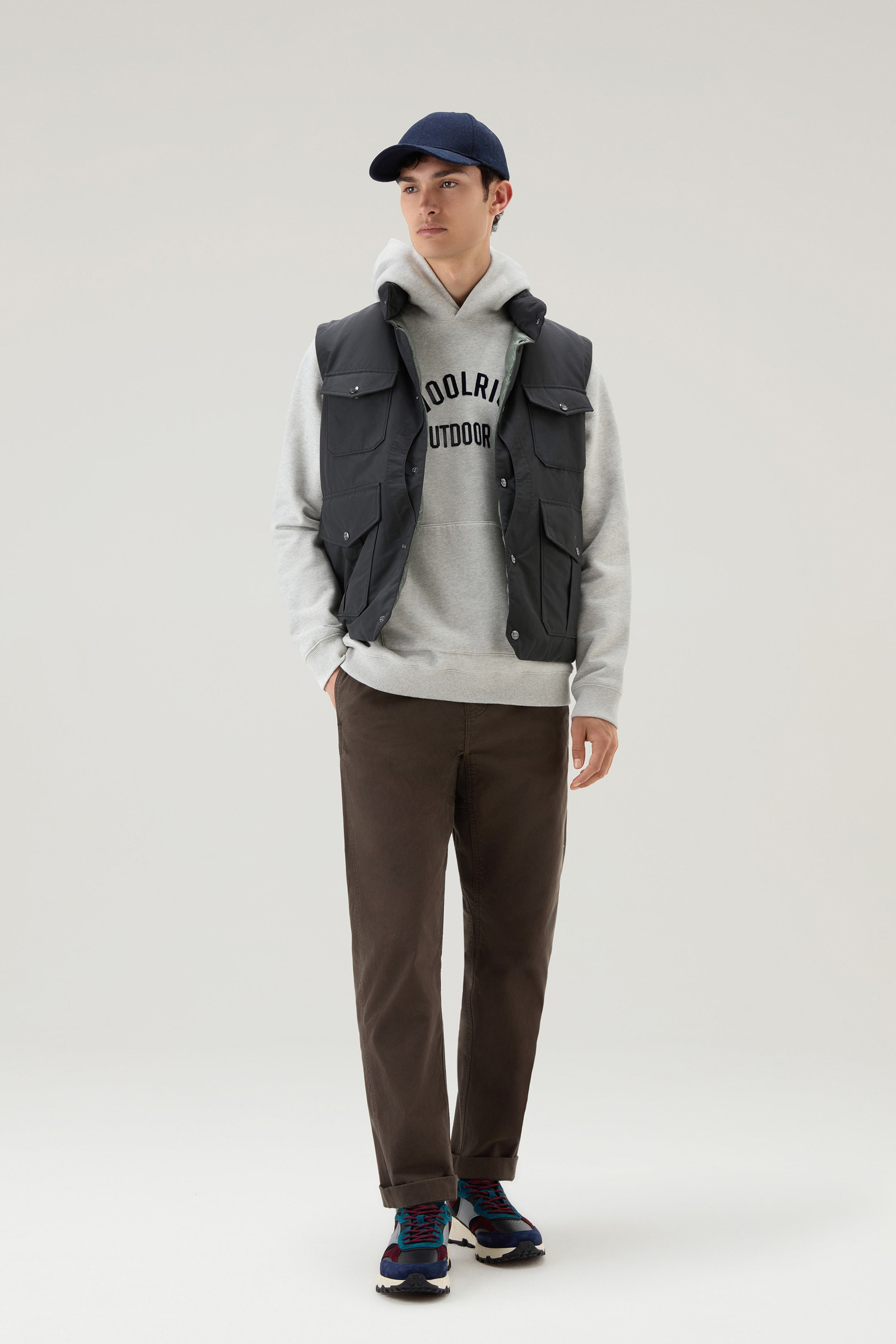 Hoodie in Pure Cotton Grey photo 2 | Woolrich