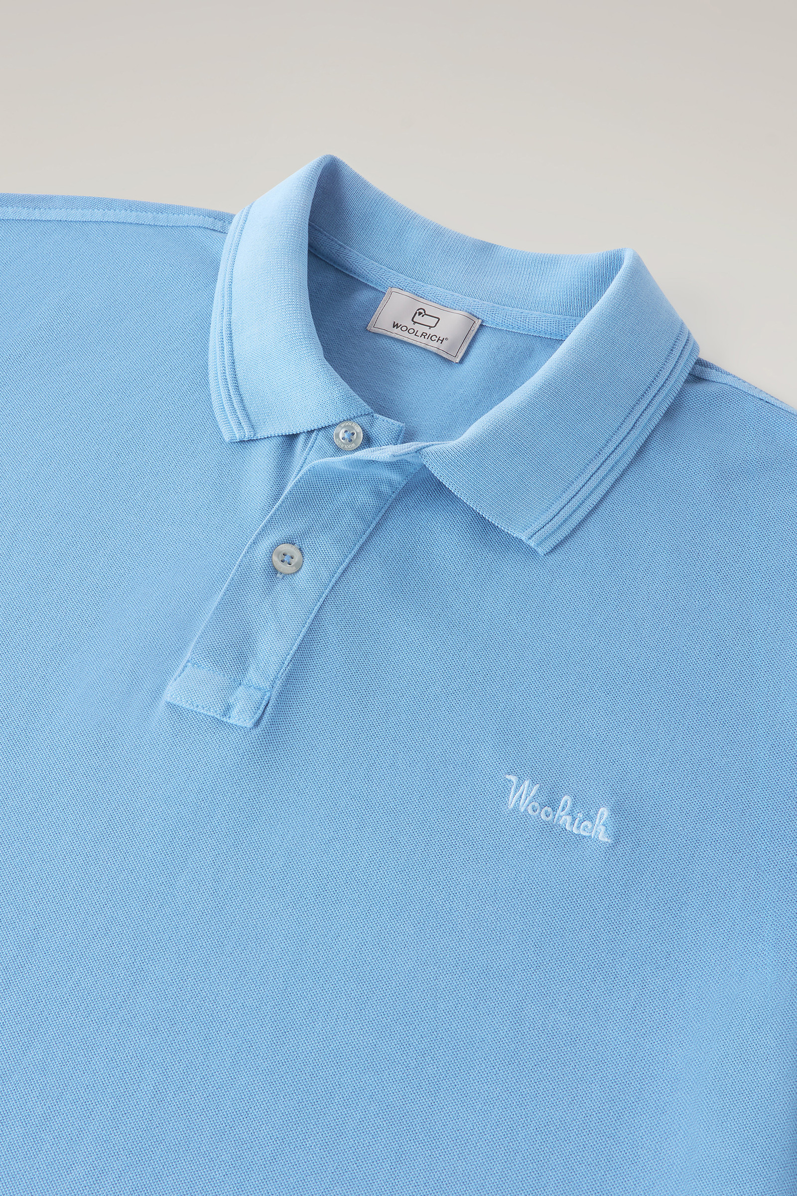 Mackinack Polo aus stückgefärbtem Stretch-Baumwollpikee blau photo 6 | Woolrich