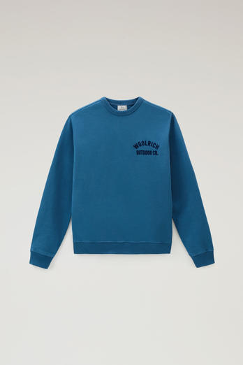 Crewneck Sweatshirt in Pure Cotton Blue | Woolrich