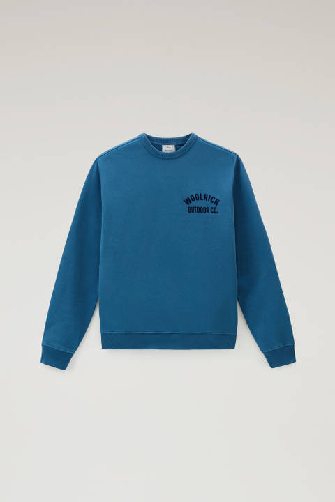 Crewneck Sweatshirt in Pure Cotton Blue photo 2 | Woolrich