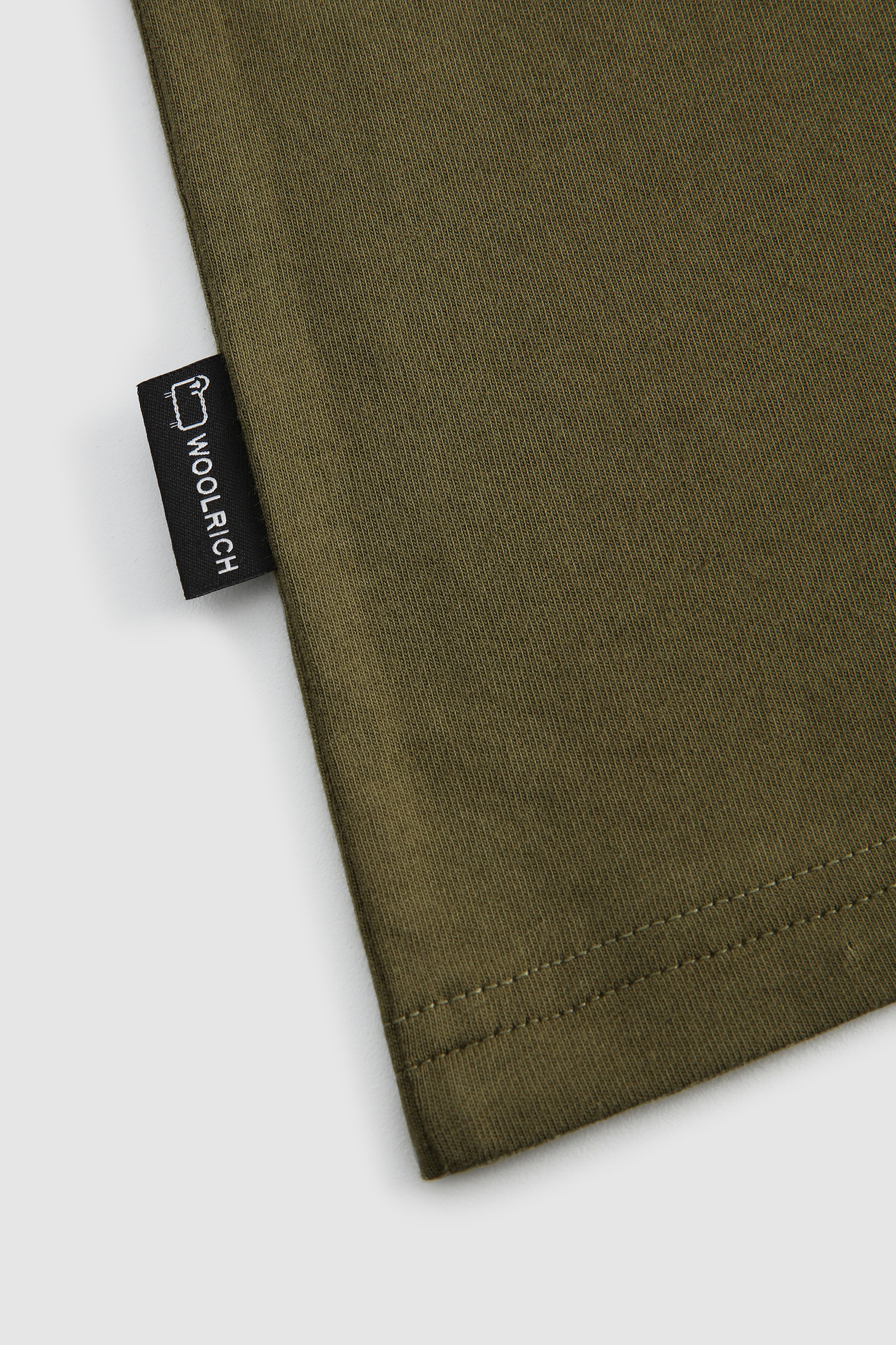 T-shirt en coton bio avec logo sur la poitrine vert photo 6 | Woolrich