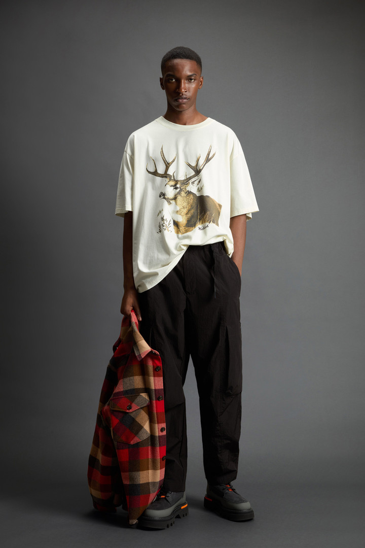 T-Shirt aus reiner Baumwolle mit Print by Todd Snyder Weiß photo 3 | Woolrich