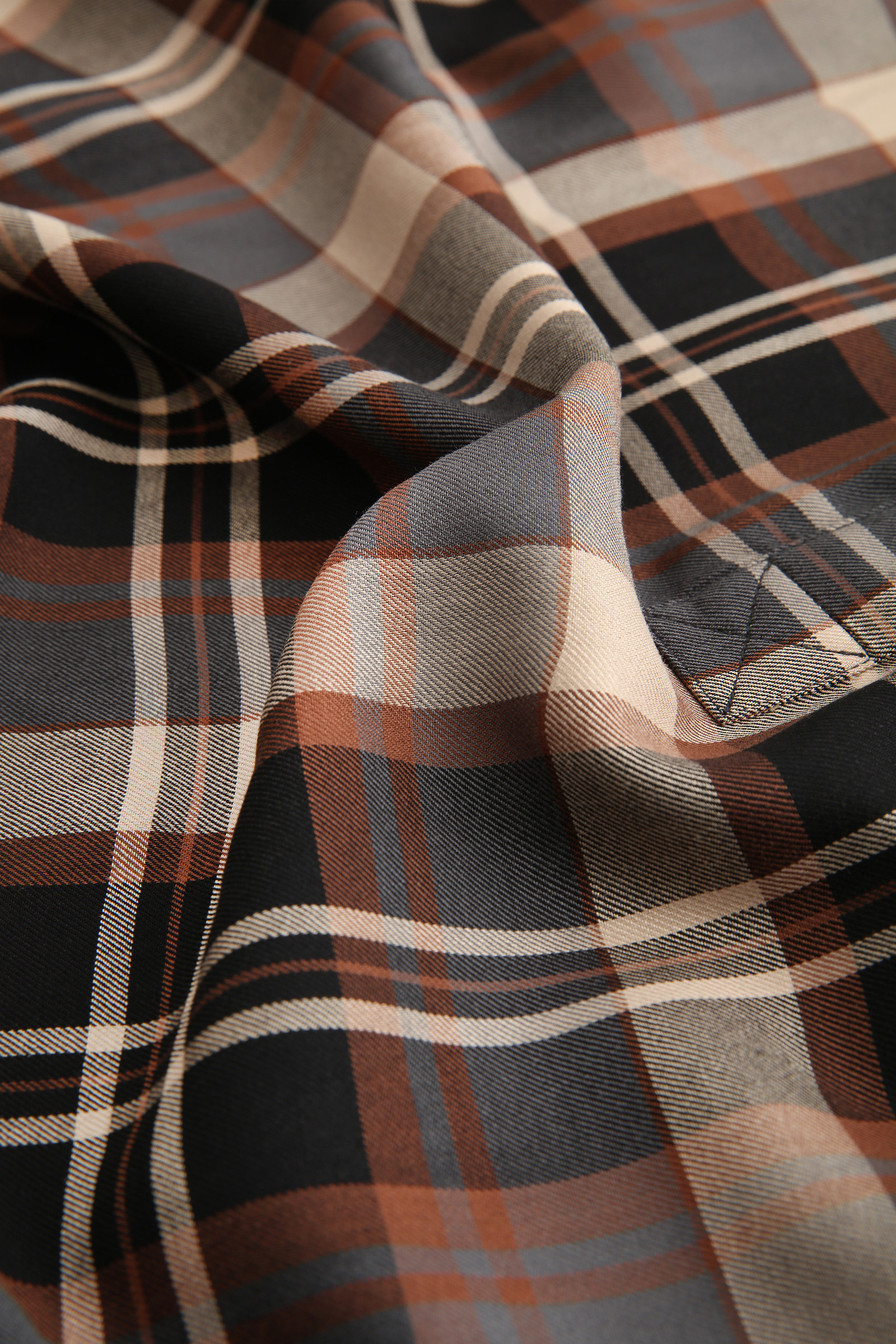 Twill Shirt with Band Collar Black photo 7 | Woolrich