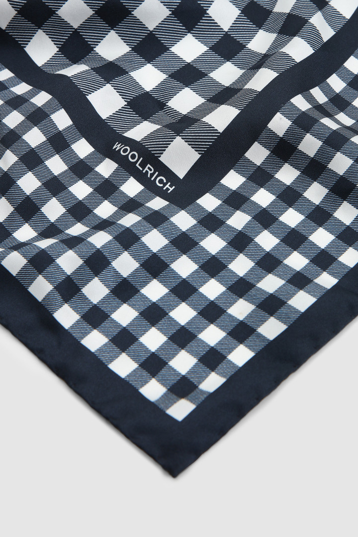 Foulard en soie vichy bleu photo 3 | Woolrich