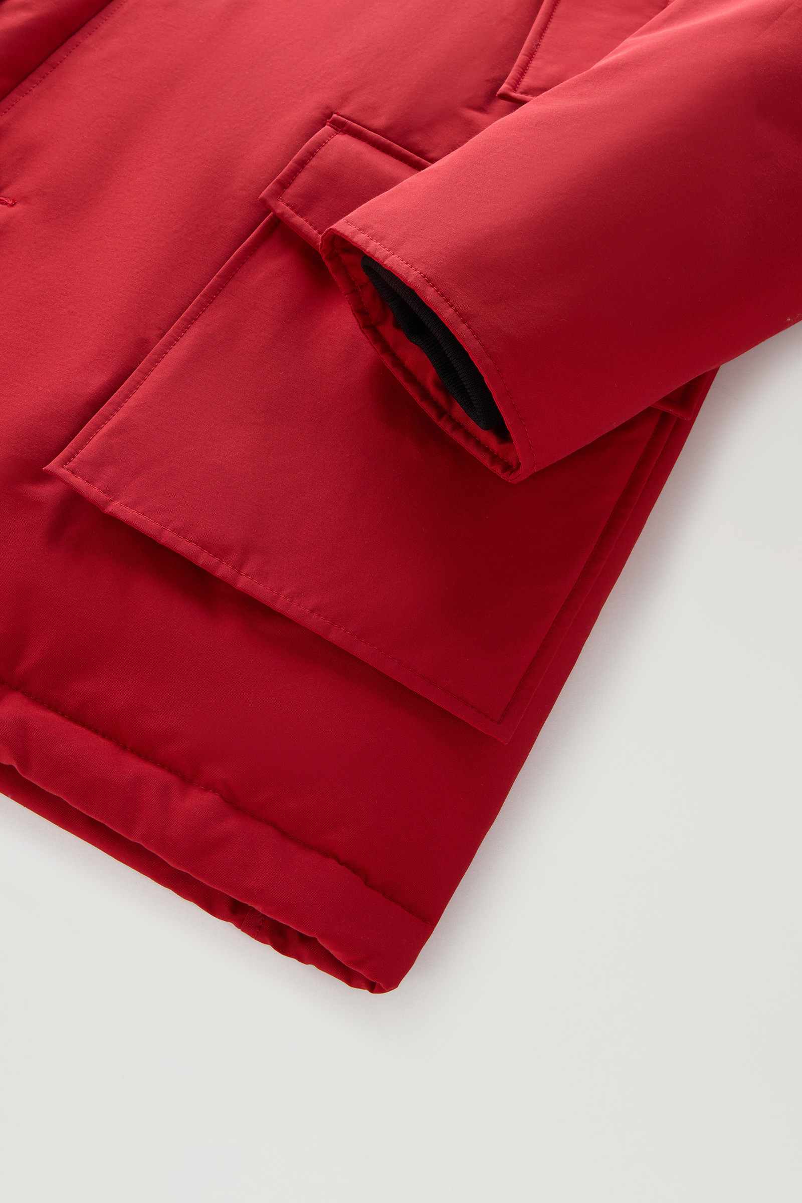 Arctic Parka in Ramar Cloth with Detachable Fur Trim Red photo 8 | Woolrich
