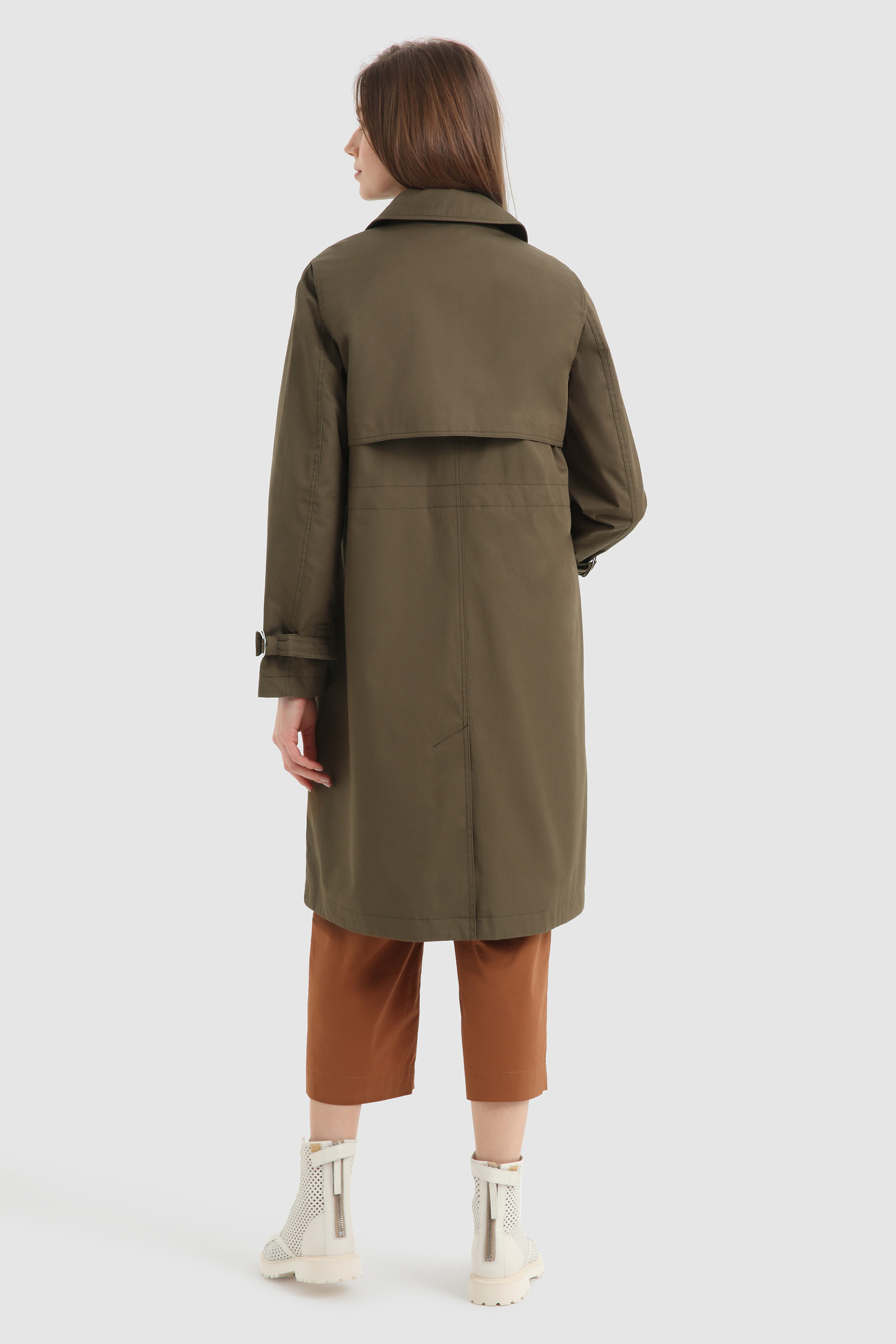 Leichter Trenchcoat Havice mit bedrucktem Karofutter Grün photo 3 | Woolrich