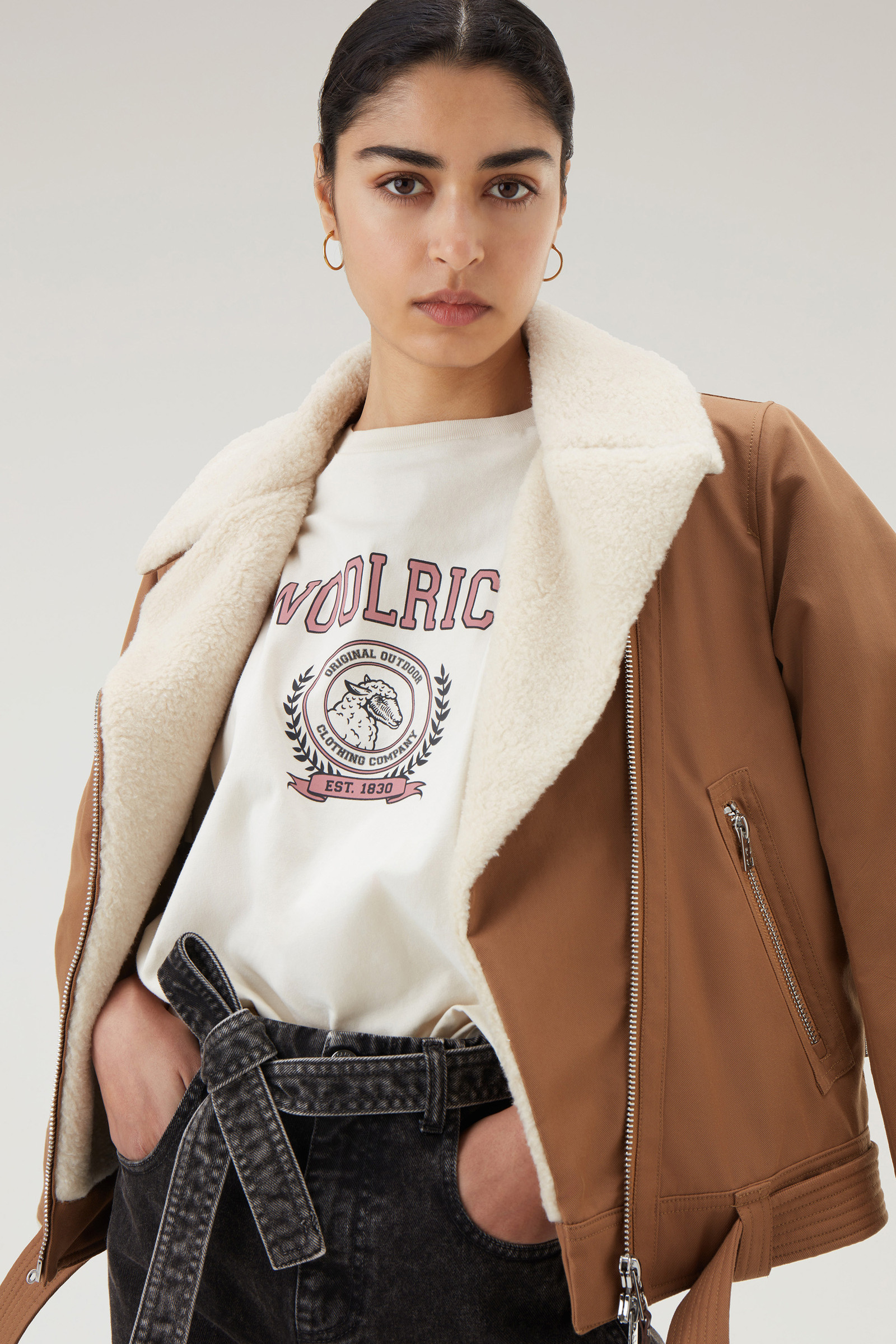 Ivy Crewneck T-Shirt in Pure Cotton White photo 4 | Woolrich